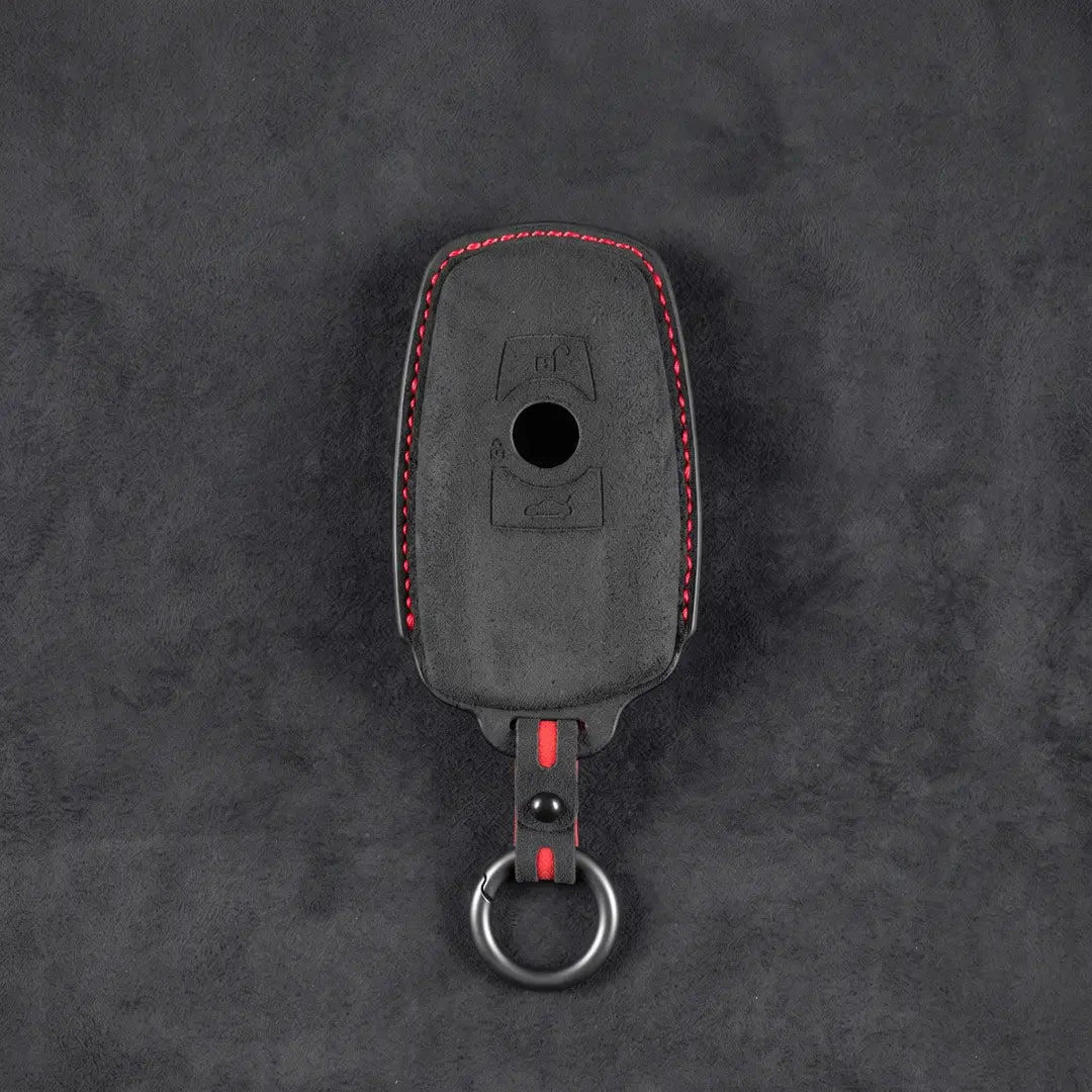 BMW Hand-Stitched Alcantara Key Fob Cover – Standard Smart Fob - Dark Charcoal