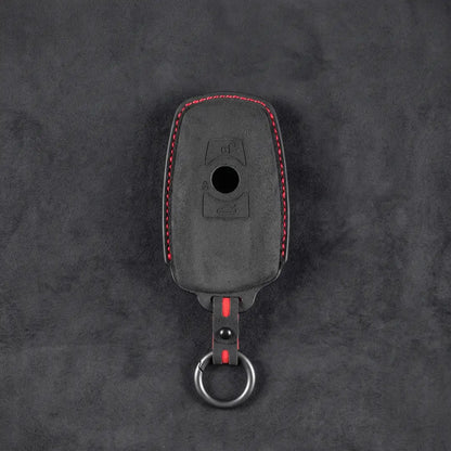 BMW Hand-Stitched Alcantara Key Fob Cover – Standard Smart Fob - Dark Charcoal