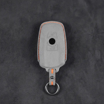 BMW Hand-Stitched Alcantara Key Fob Cover – Standard Smart Fob - Dark Gray