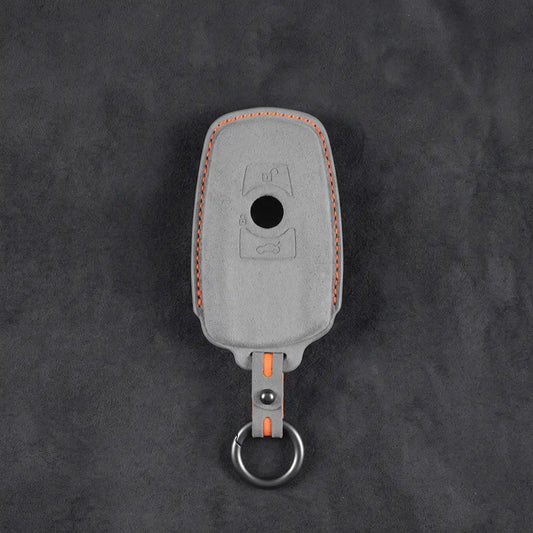 BMW Hand-Stitched Alcantara Key Fob Cover – Standard Smart Fob - Dark Gray