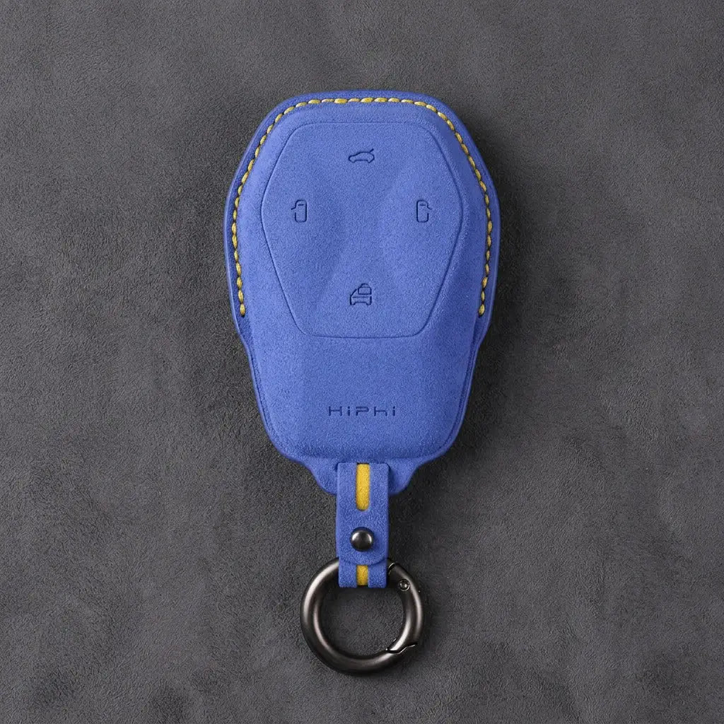 HiPhi Hand-Stitched Alcantara Key Fob Cover – Smart Key Remote - Cornflower Blue