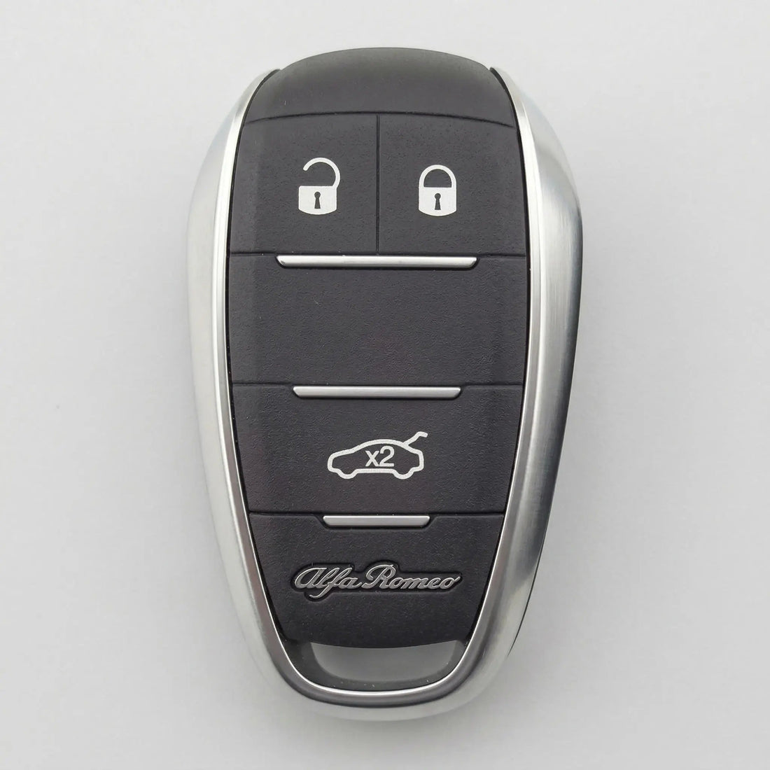 Alfa Romeo Hand - Stitched Alcantara Key Fob Cover – Shield 3 - Button - Dark charcoal