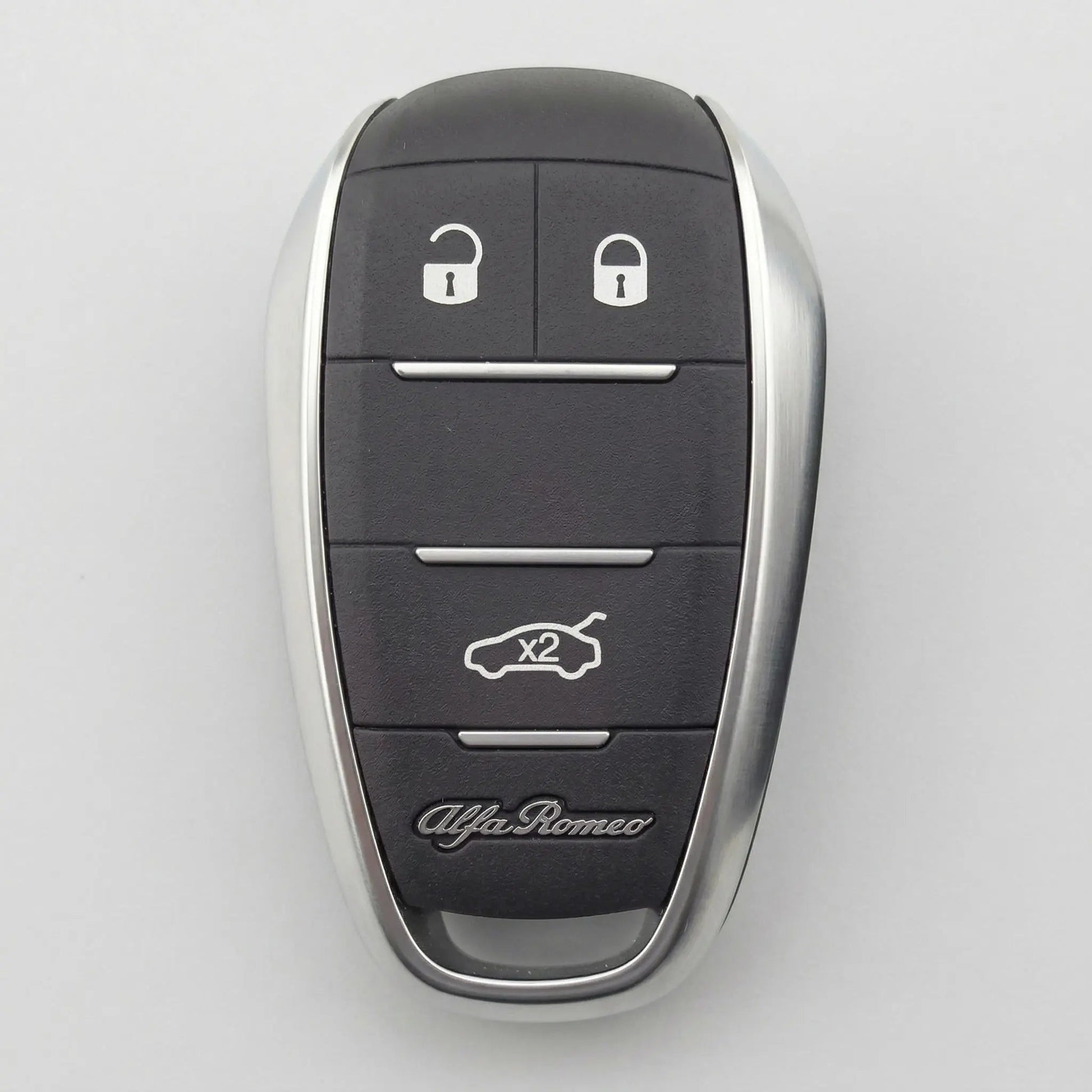 Alfa Romeo Hand - Stitched Alcantara Key Fob Cover – Shield 3 - Button - Dark charcoal