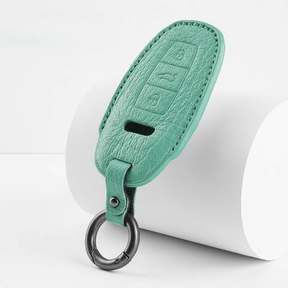 Audi Goatskin Key Fob Cover - Aero 3-Button Smart Fob - Cyan