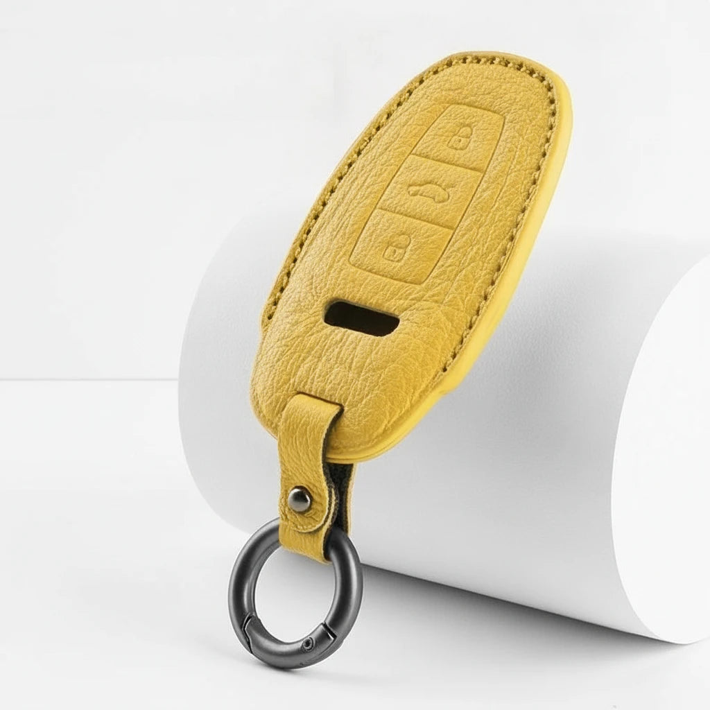 Audi Goatskin Key Fob Cover - Aero 3-Button Smart Fob - Yellow