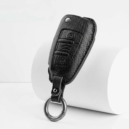Audi Goatskin Key Fob Cover – Folding 3-Button Key - Black