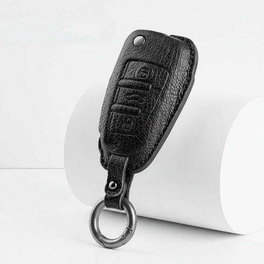 Audi Goatskin Key Fob Cover – Folding 3-Button Key - Black