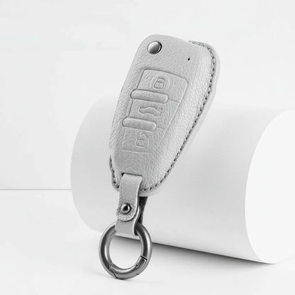 Audi Goatskin Key Fob Cover – Folding 3-Button Key - White
