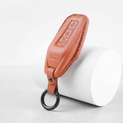 Audi Goatskin Key Fob Cover - Shield Smart Key - Brown