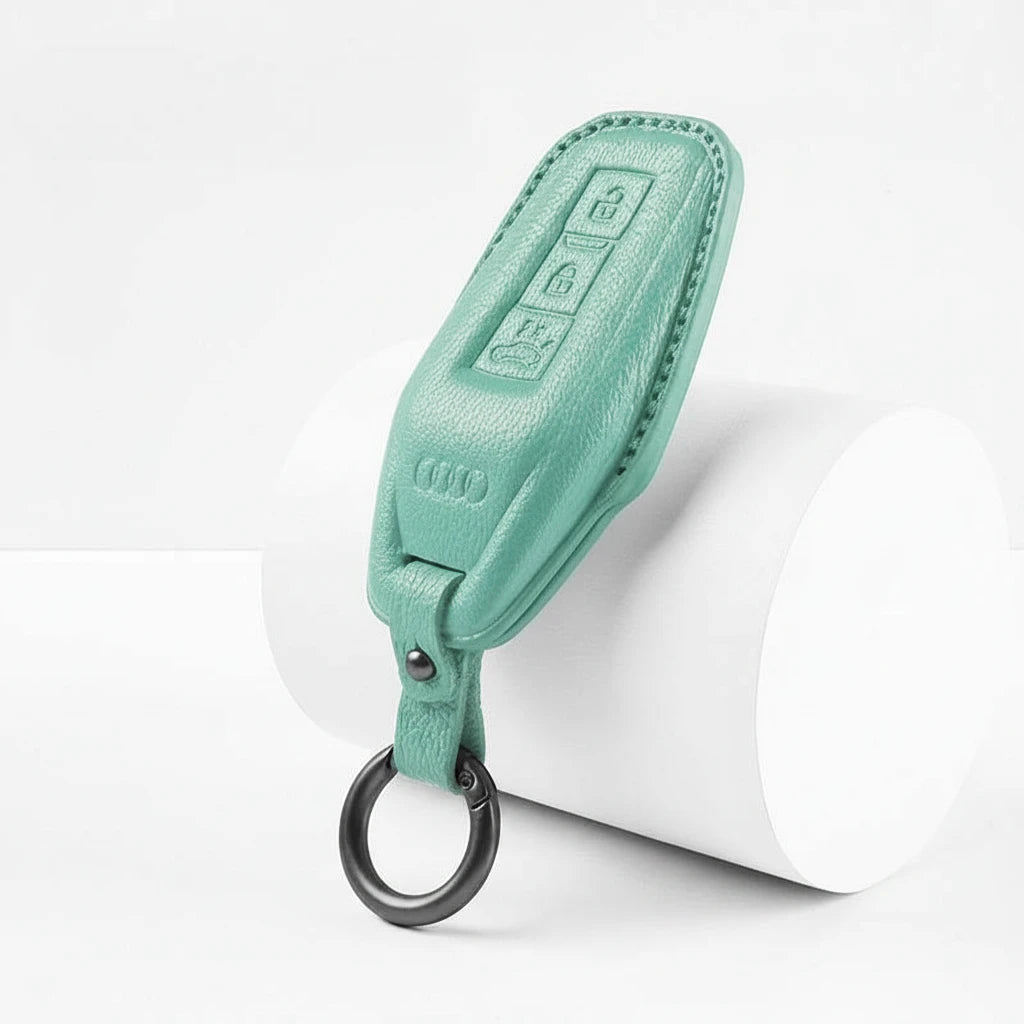 Audi Goatskin Key Fob Cover - Shield Smart Key - Cyan
