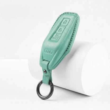 Audi Goatskin Key Fob Cover - Shield Smart Key - Cyan