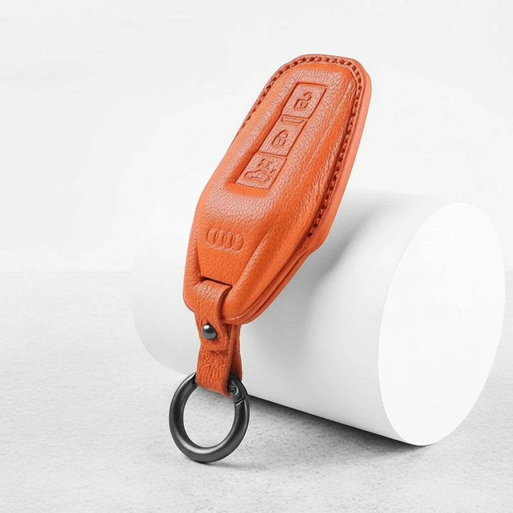 Audi Goatskin Key Fob Cover - Shield Smart Key - Orange