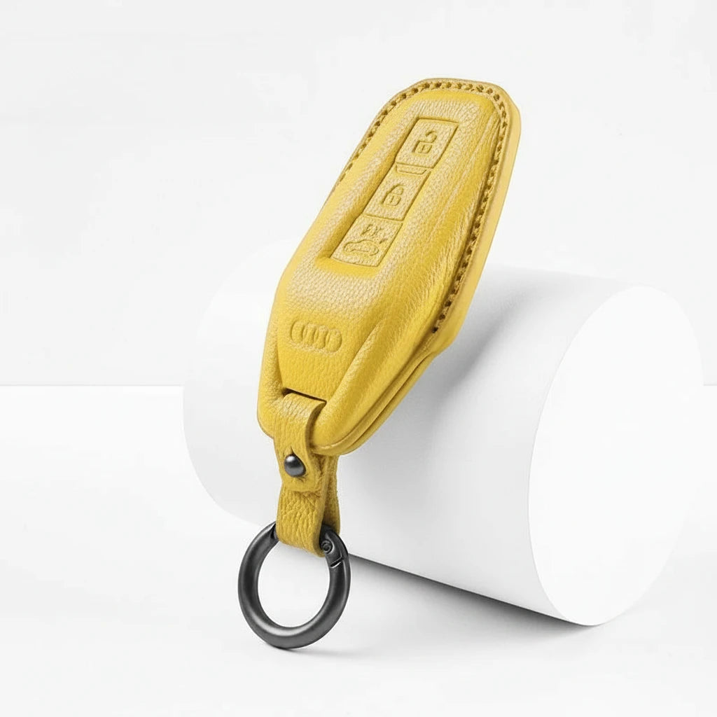 Audi Goatskin Key Fob Cover - Shield Smart Key - Yellow