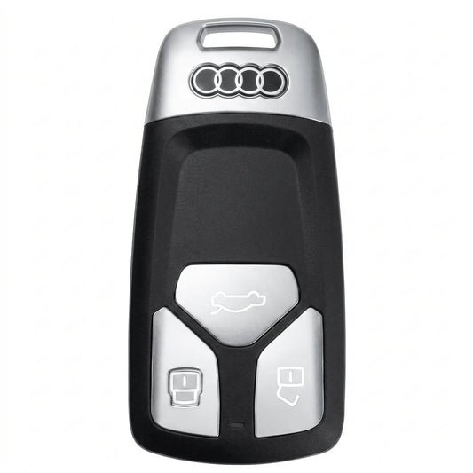 Audi Hand - Stitched Alcantara Key Fob Cover - Geometric 3 - Button Smart Fob - Dark forest green