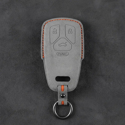Audi Hand-Stitched Alcantara Key Fob Cover - Geometric 4-Button Smart Fob