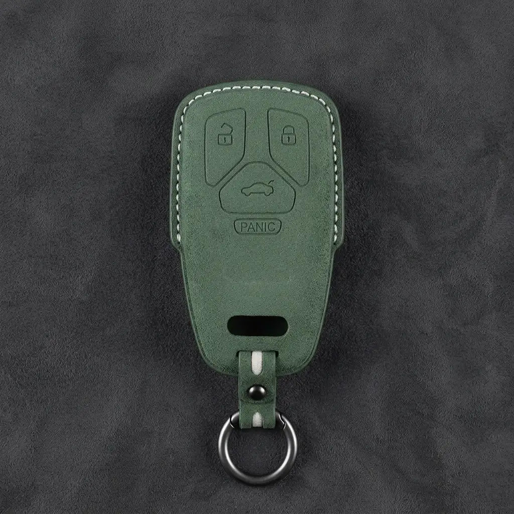 Audi Hand-Stitched Alcantara Key Fob Cover - Geometric 4-Button Smart Fob