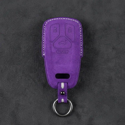Audi Hand-Stitched Alcantara Key Fob Cover - Geometric 4-Button Smart Fob