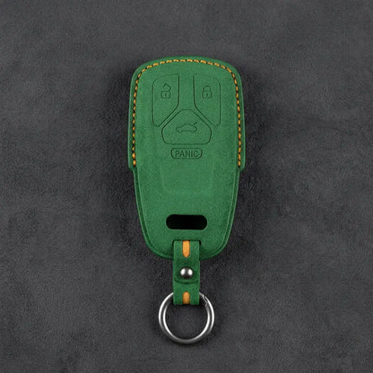 Audi Hand-Stitched Alcantara Key Fob Cover - Geometric 4-Button Smart Fob