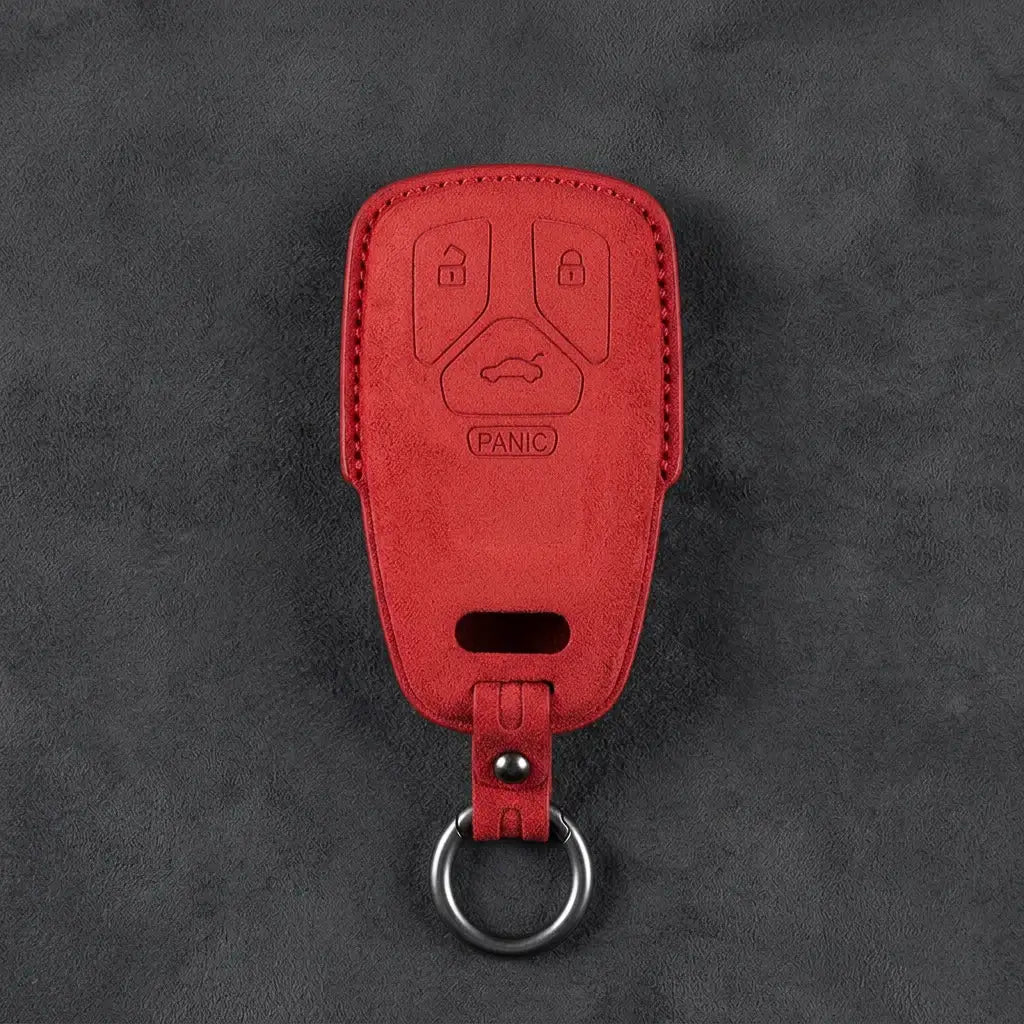 Audi Hand-Stitched Alcantara Key Fob Cover - Geometric 4-Button Smart Fob