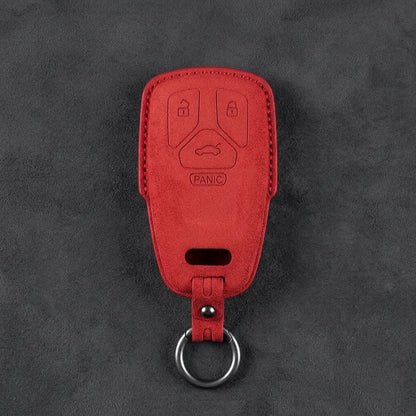Audi Hand-Stitched Alcantara Key Fob Cover - Geometric 4-Button Smart Fob