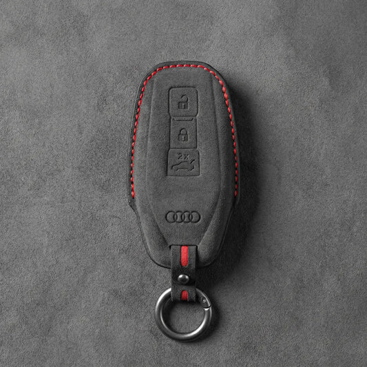 Audi Hand - Stitched Alcantara Key Fob Cover – Shield Smart Key - Dark charcoal
