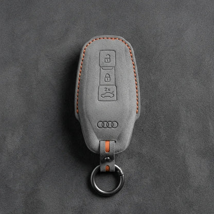 Audi Hand - Stitched Alcantara Key Fob Cover – Shield Smart Key - Dark gray