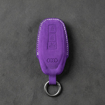 Audi Hand - Stitched Alcantara Key Fob Cover – Shield Smart Key - Dark purple