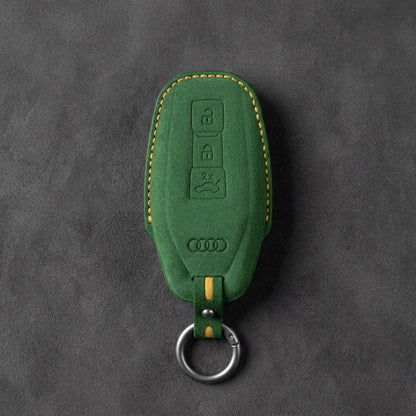 Audi Hand - Stitched Alcantara Key Fob Cover – Shield Smart Key - Grass green