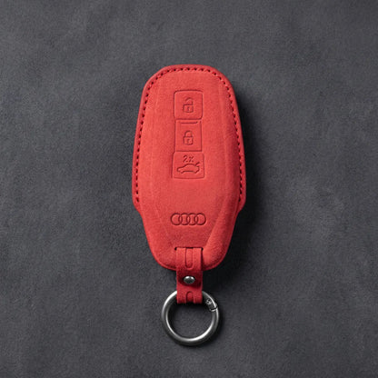 Audi Hand - Stitched Alcantara Key Fob Cover – Shield Smart Key - Red