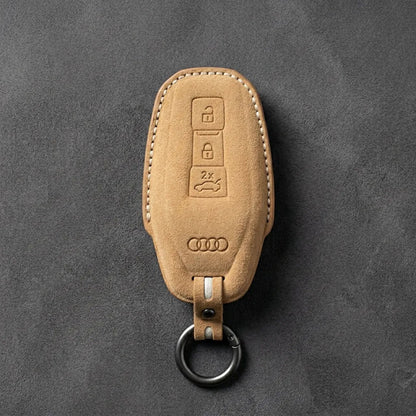 Audi Hand - Stitched Alcantara Key Fob Cover – Shield Smart Key - Soft brown