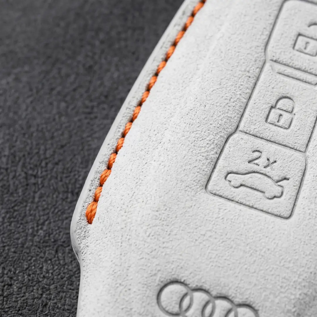 Audi Hand - Stitched Alcantara Key Fob Cover – Shield Smart Key - White