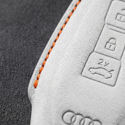 Audi Hand - Stitched Alcantara Key Fob Cover – Shield Smart Key - White