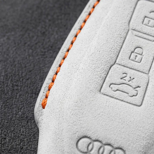 Audi Hand - Stitched Alcantara Key Fob Cover – Shield Smart Key - White