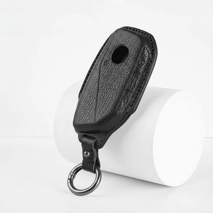 BMW Goatskin Key Fob Cover - Side-Button Wedge - Black