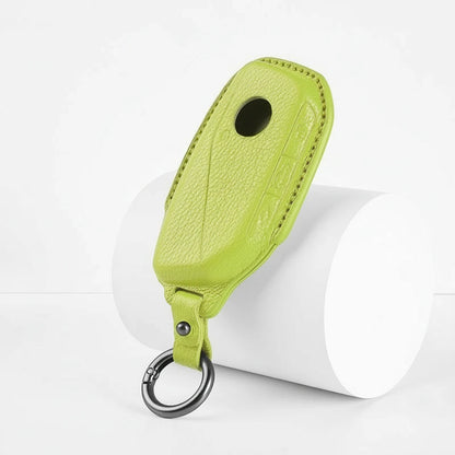 BMW Goatskin Key Fob Cover - Side-Button Wedge - Green