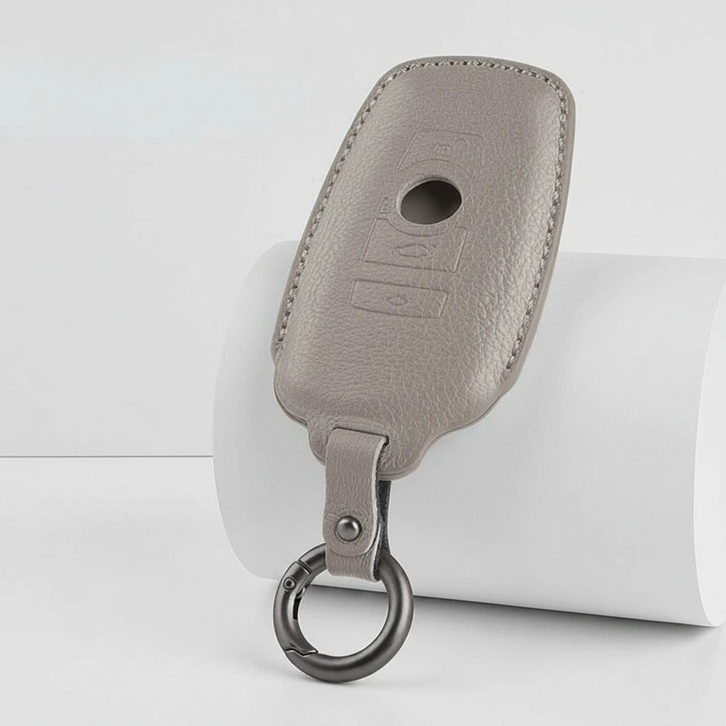 BMW Goatskin Key Fob Cover - Symmetric Smart Fob - Gray