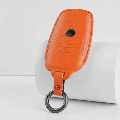 BMW Goatskin Key Fob Cover - Symmetric Smart Fob - Orange