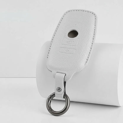 BMW Goatskin Key Fob Cover - Symmetric Smart Fob - White