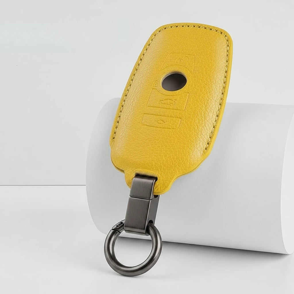 BMW Goatskin Key Fob Cover - Symmetric Smart Fob - Yellow
