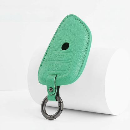BMW Goatskin Key Fob Cover - Wide-Slot Blade - Cyan