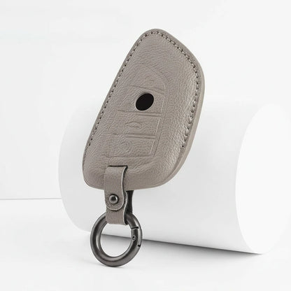 BMW Goatskin Key Fob Cover - Wide-Slot Blade - Gray