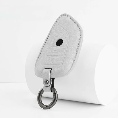 BMW Goatskin Key Fob Cover - Wide-Slot Blade - White