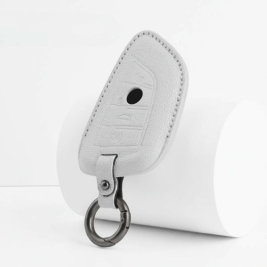 BMW Goatskin Key Fob Cover - Wide-Slot Blade - White