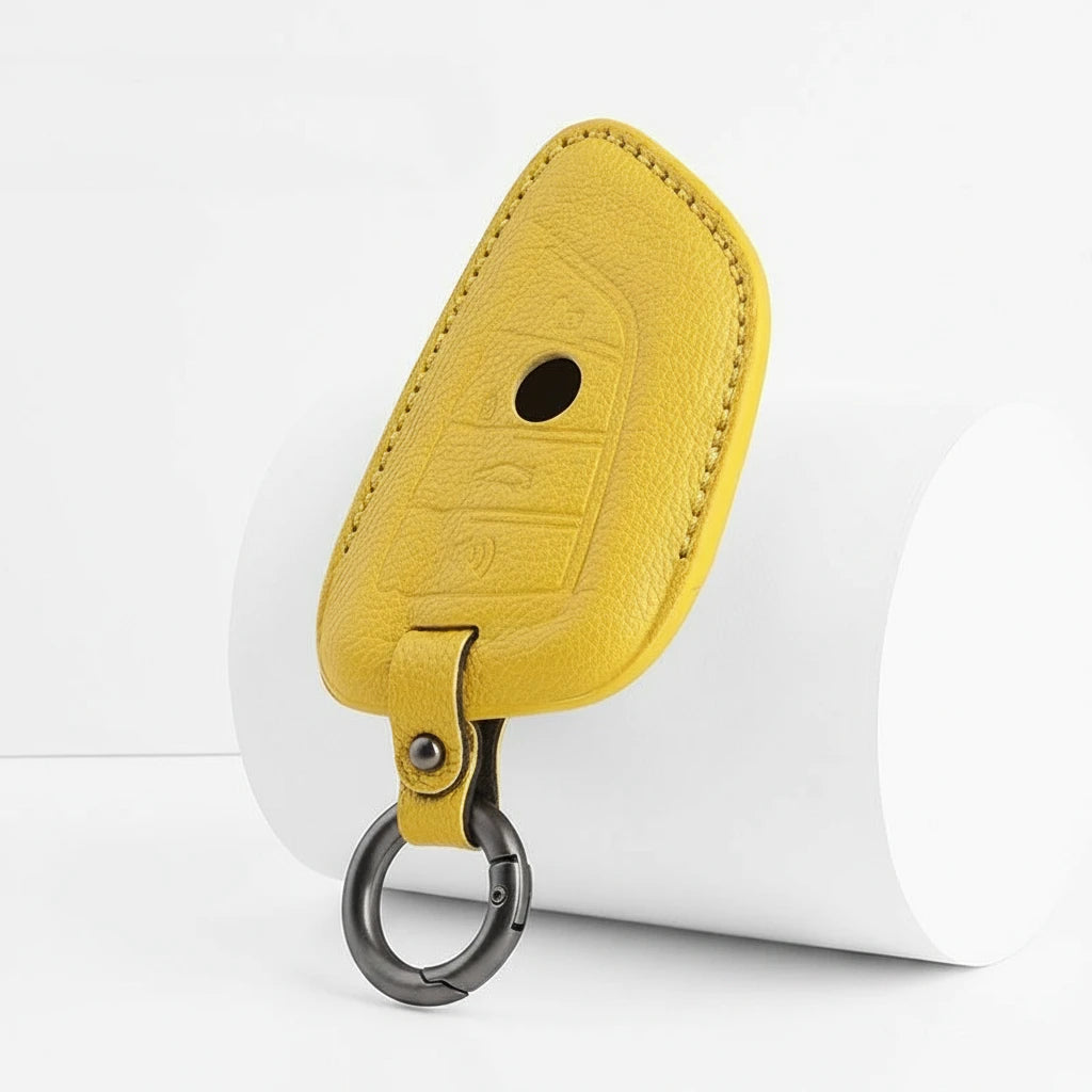 BMW Goatskin Key Fob Cover - Wide-Slot Blade - Yellow