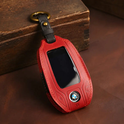 BMW Hand-Crafted Leather Key Fob Cover – Display Key Red