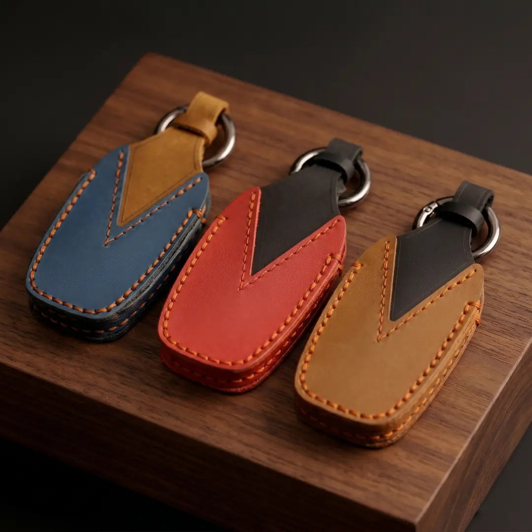 BMW Hand-Crafted Leather Key Fob Cover – Symmetric Smart Fob Back Sides