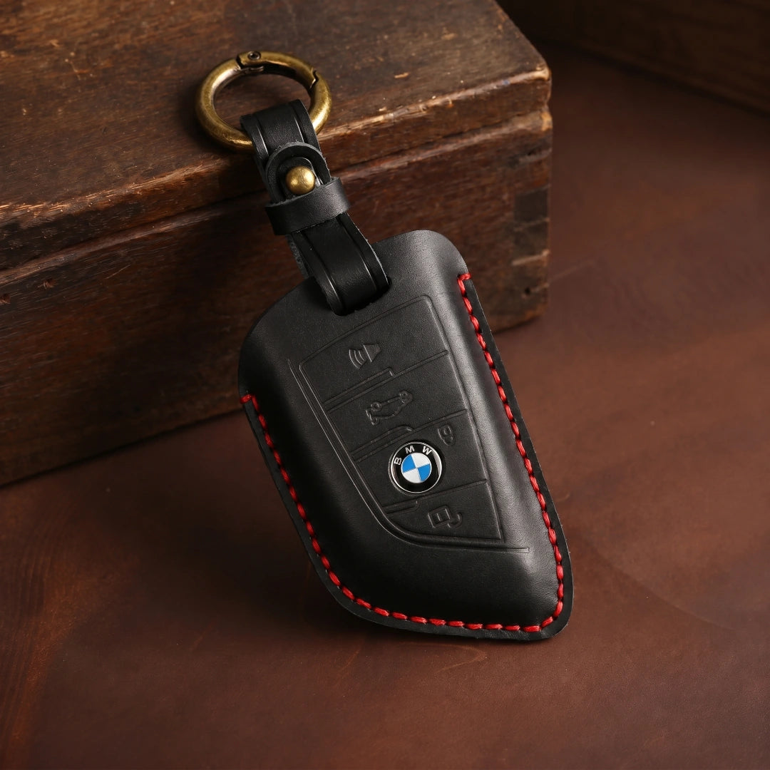 BMW Hand-Crafted Leather Key Fob Cover – Wide-Slot Blade Type C Black