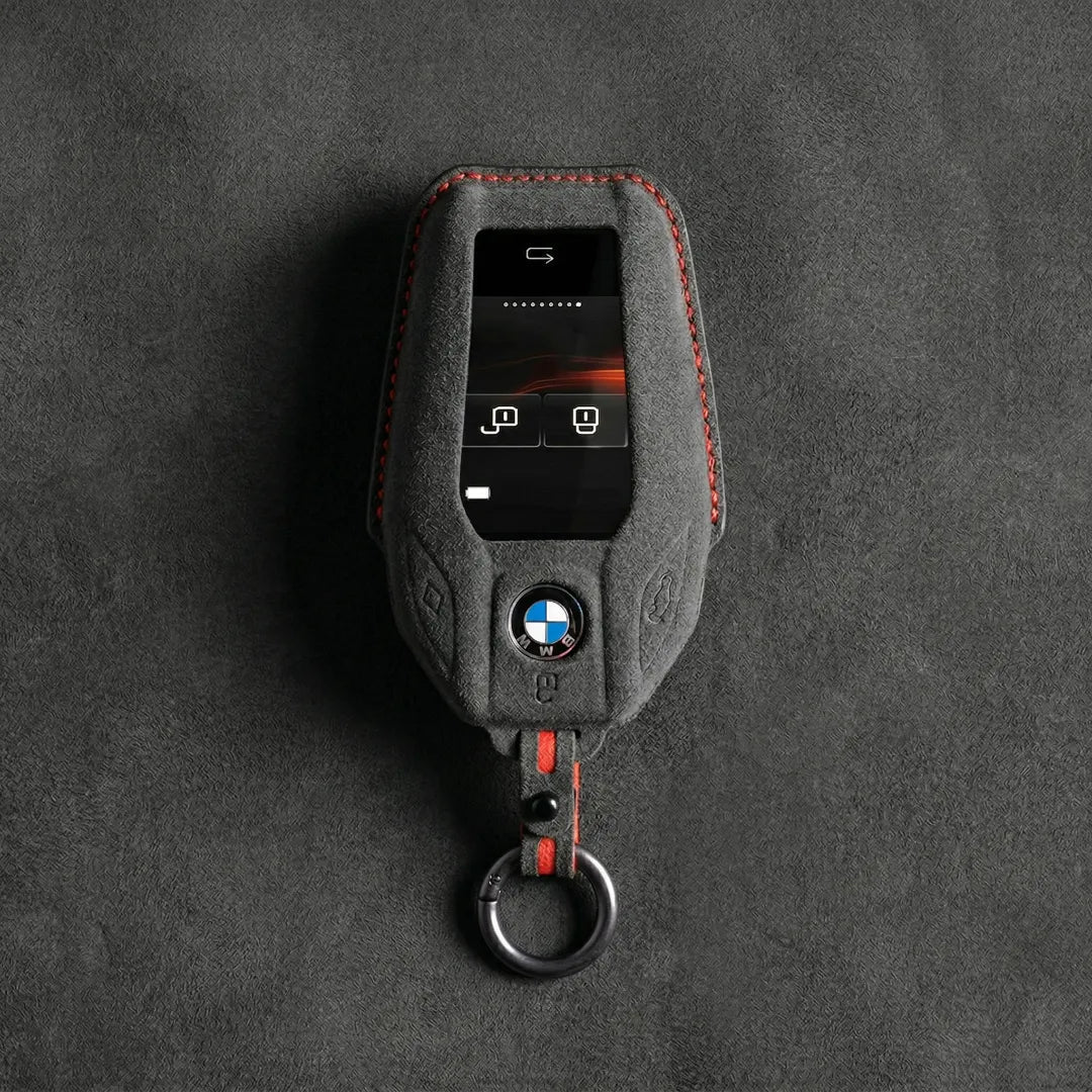 BMW Hand - Stitched Alcantara Key Fob Cover – Display Key - Dark charcoal