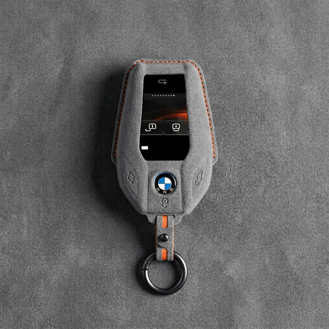 BMW Hand - Stitched Alcantara Key Fob Cover – Display Key - Dark gray
