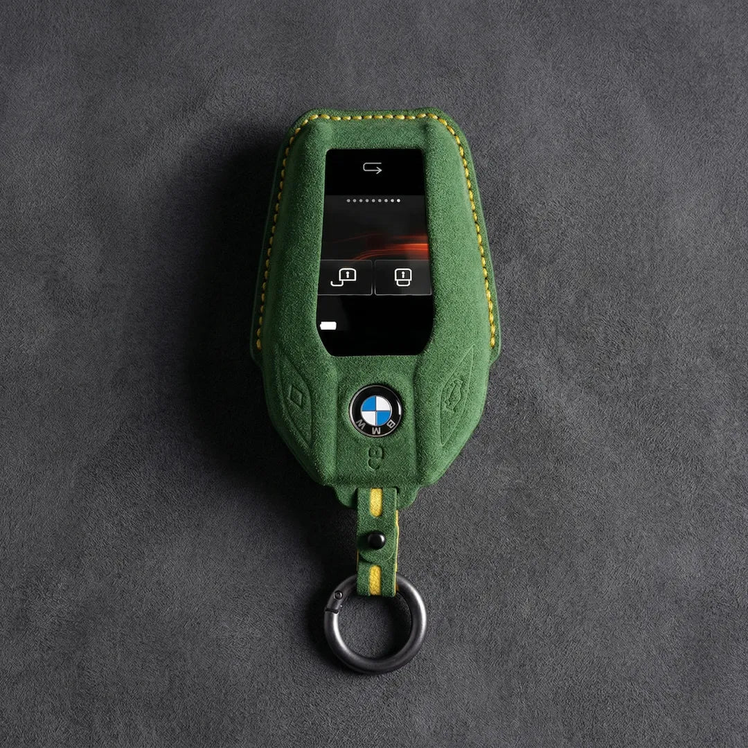 BMW Hand - Stitched Alcantara Key Fob Cover – Display Key - Grass green